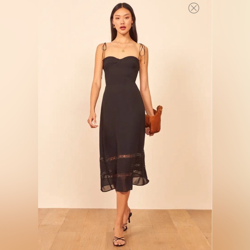 Reformation Ronan Tie Shoulder Dress